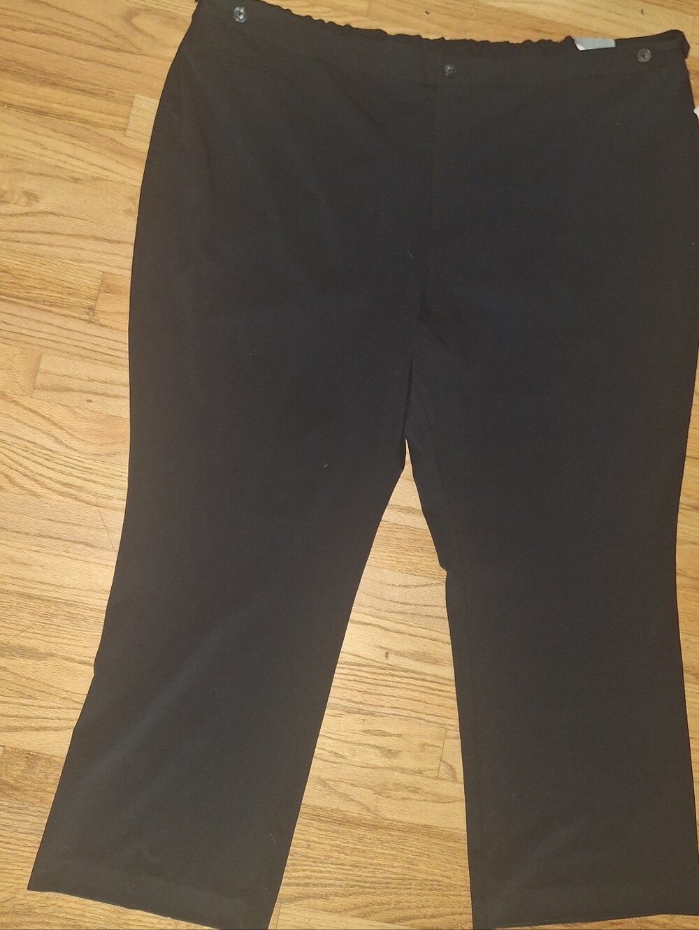 NWT Catherines Pants Black Jayne Pull-on Elastic‎ 30W Adjustable Waist Office